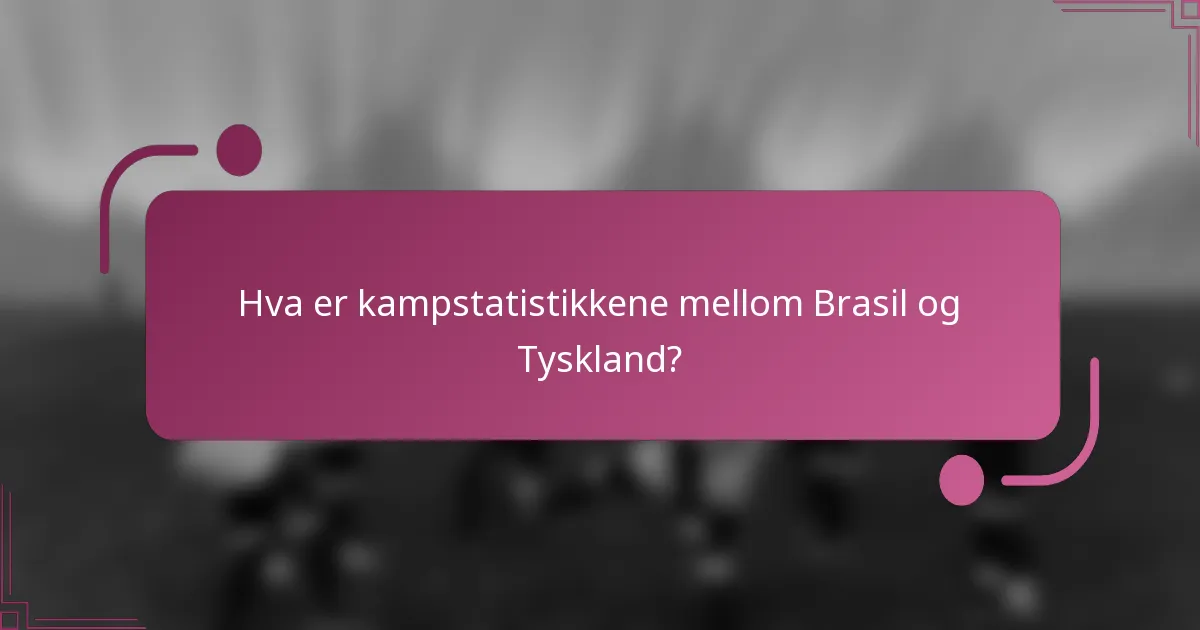 Hva er kampstatistikkene mellom Brasil og Tyskland?
