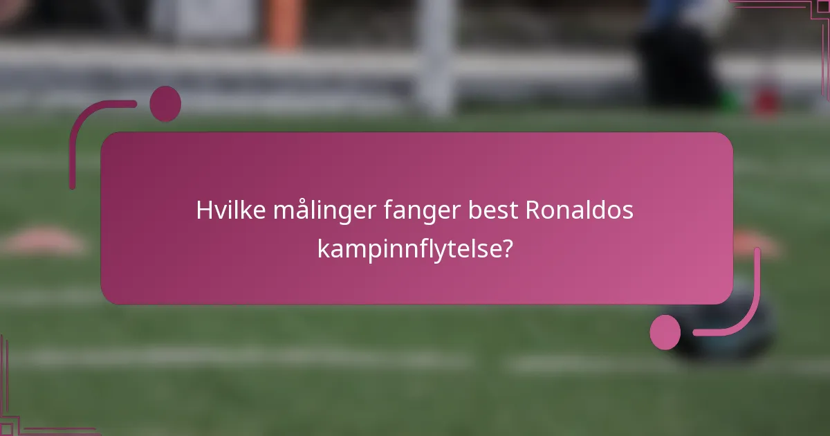 Hvilke målinger fanger best Ronaldos kampinnflytelse?
