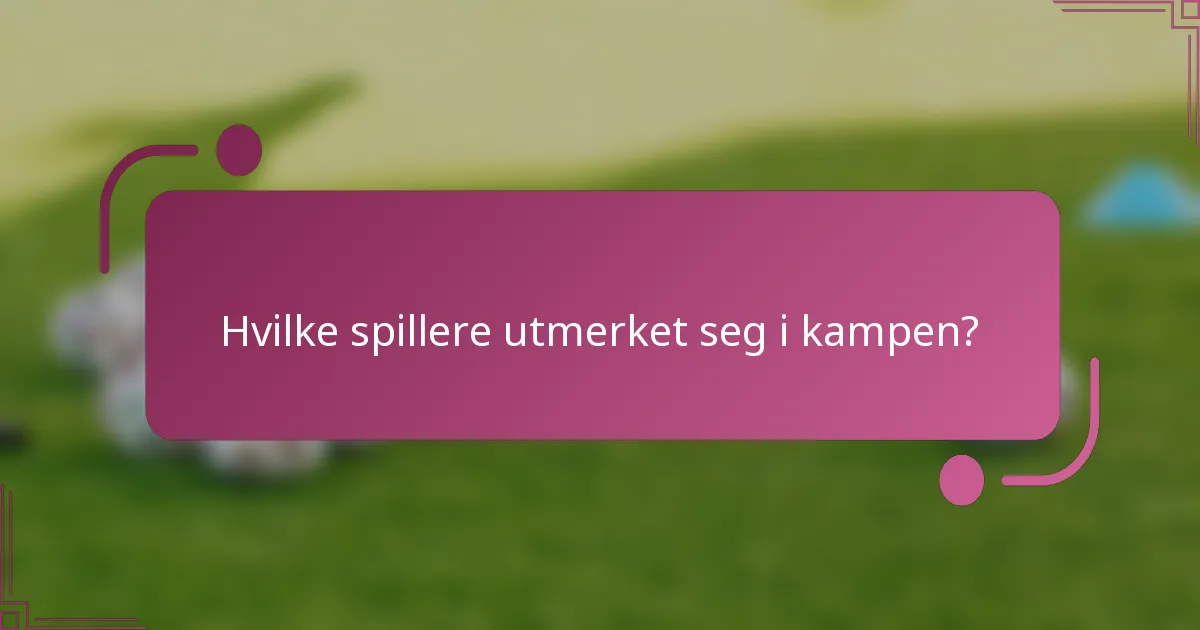 Hvilke spillere utmerket seg i kampen?